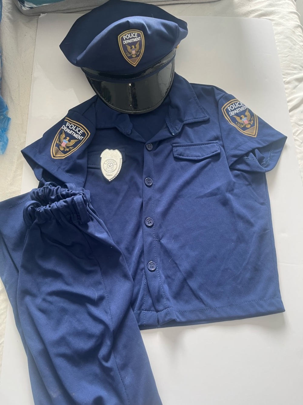Kids Police Halloween or dress up Costume Navy Blue size 8-10 medium
